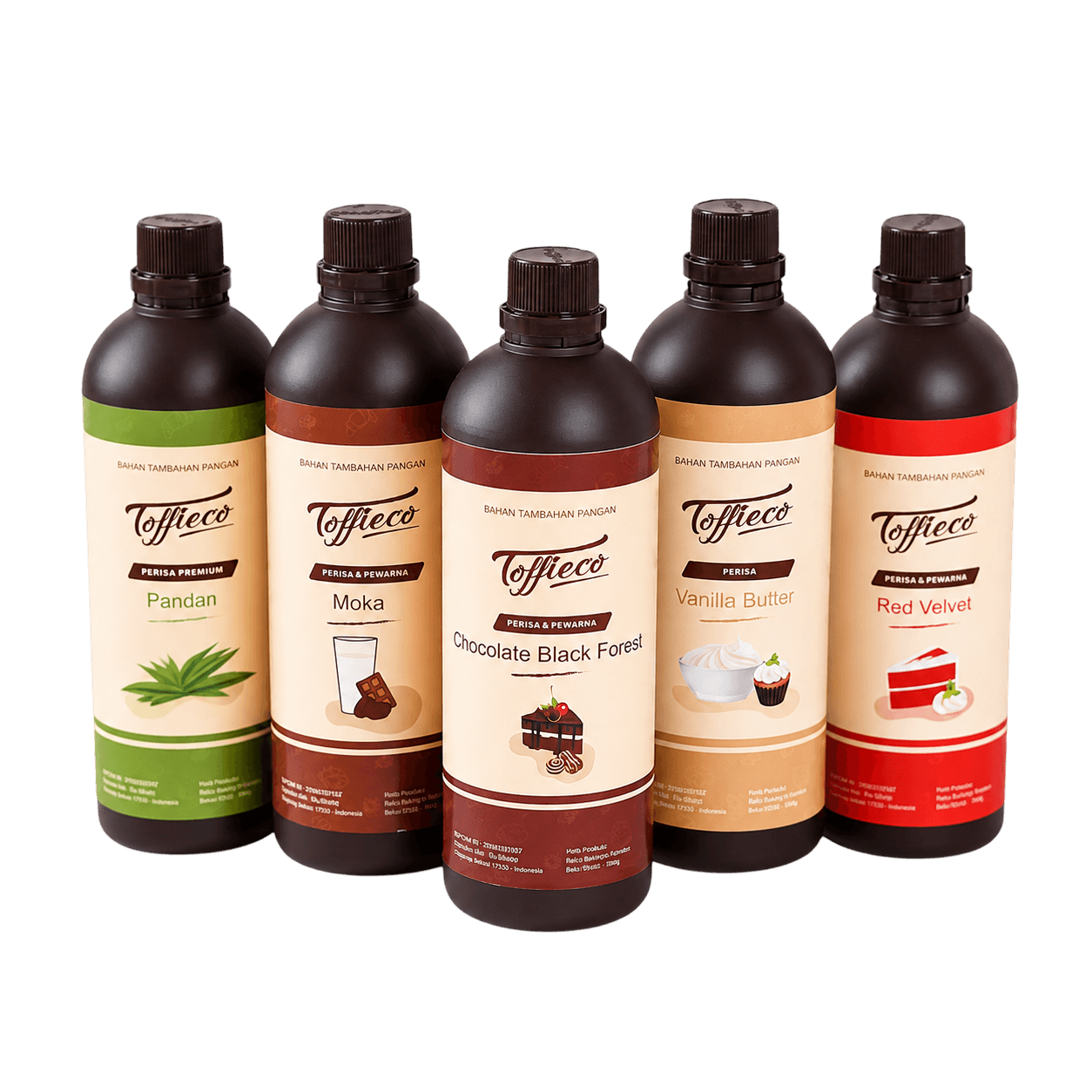Toffieco baking flavour bottles